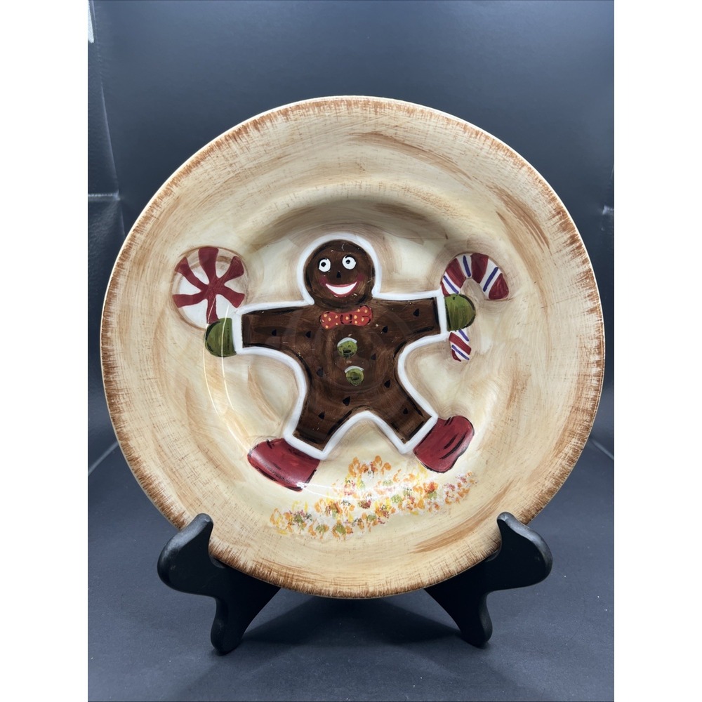 Tabletops Unlimited GINGERBREAD Hand-Painted Collection 8" Plate Gingerbread Man